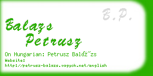 balazs petrusz business card
